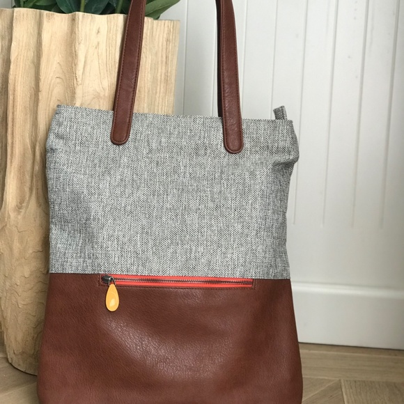 Convertible Backpack Purse with Luggage Sleeve - Gray Tweed/Black main image 9